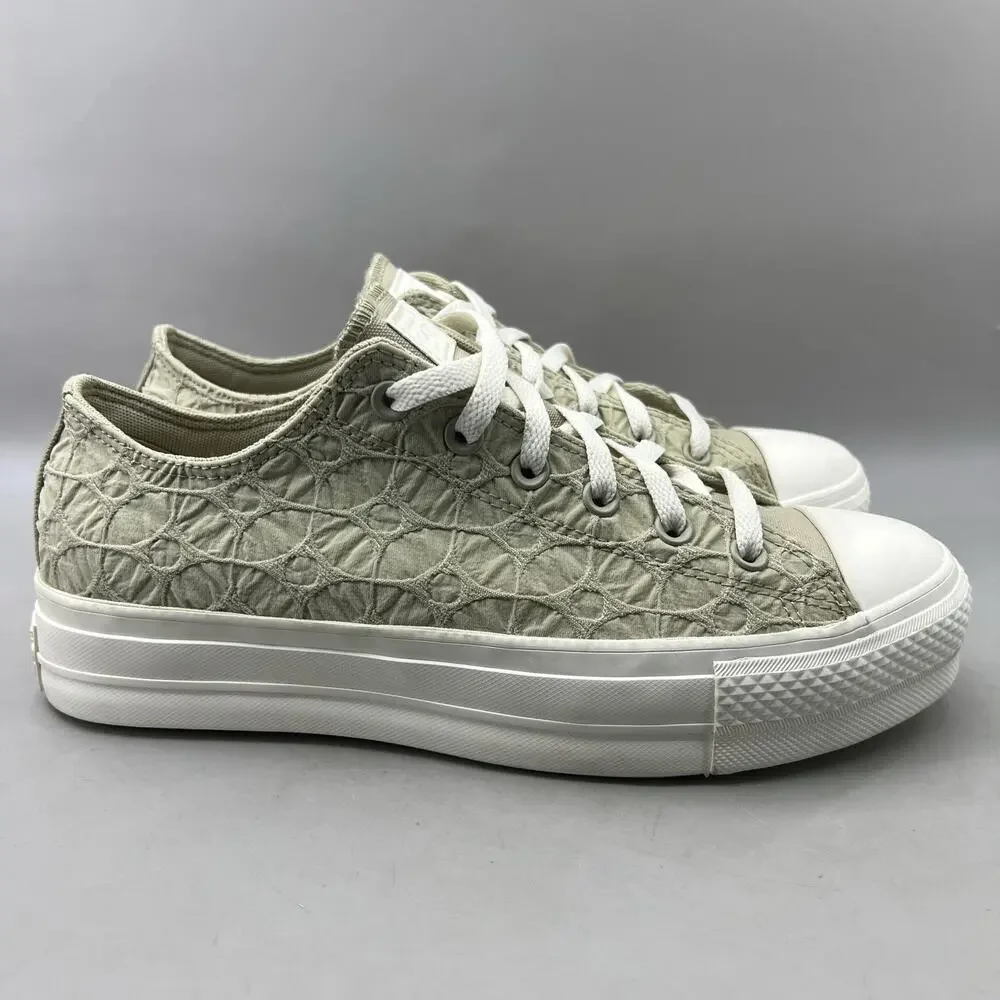 Converse All Star Lift Platform Low Shoes Women Size 11 Green White Sneakers NEW